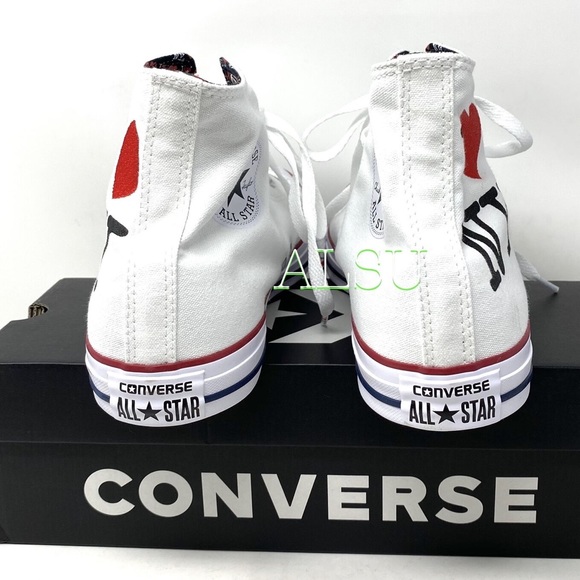 Converse Ctas High Top Canvas I ❤️ NY White Men’s Size 161184F - Picture 4 of 7